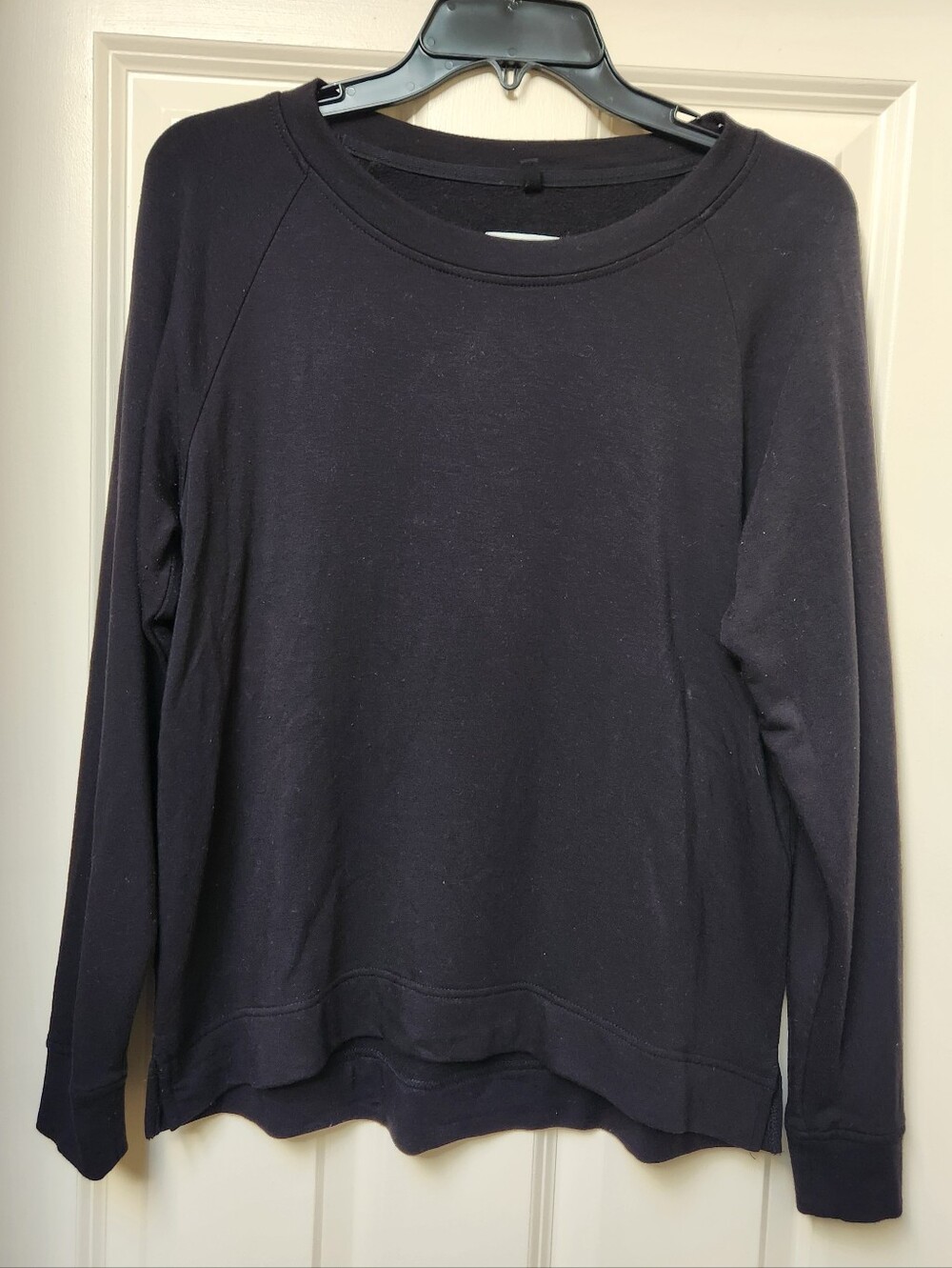Lou & Grey For LOFT Long Sleeve Black Crewneck Lightweight Sweatshirt